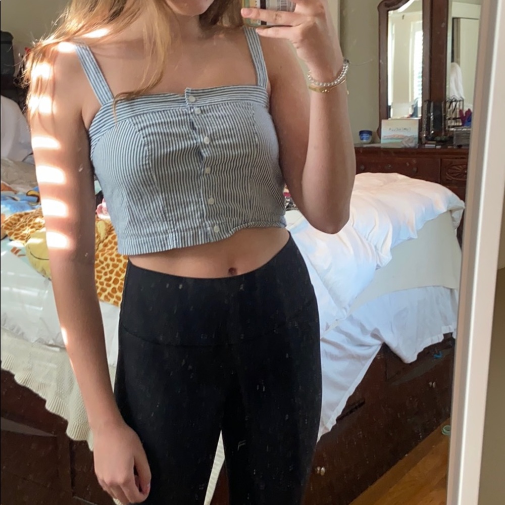 Brandy Melville striped button up tank (one size)
